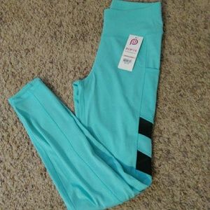 Popfit Teal Leggings NEW Sz M